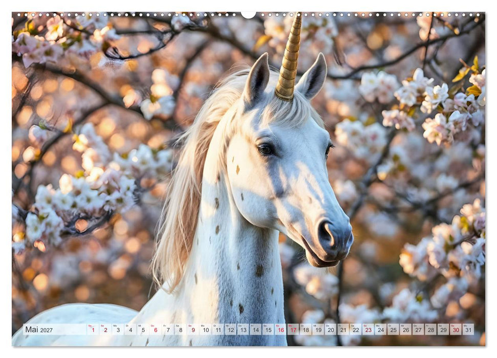 Einhorn Zauberwelt - Die märchenhafte Welt der KI Einhörner (CALVENDO Wandkalender 2027)