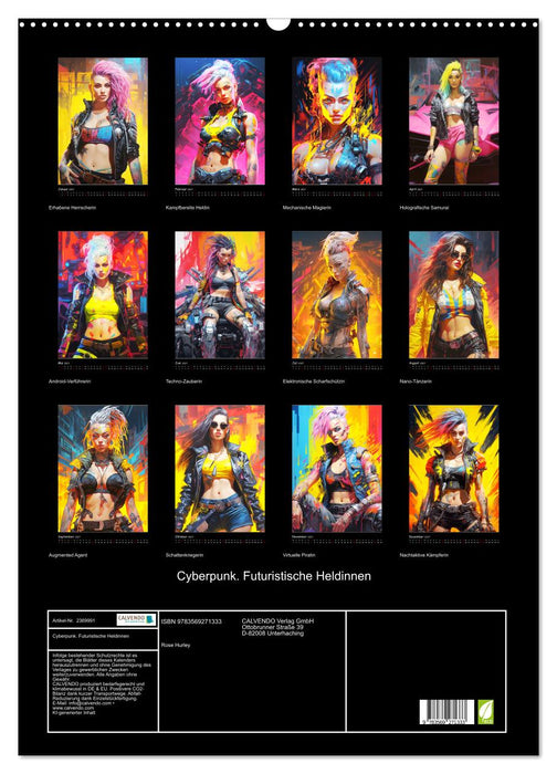 Cyberpunk. Futuristische Heldinnen (CALVENDO Wandkalender 2027)