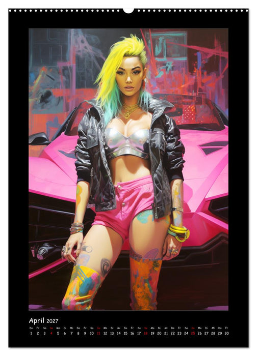 Cyberpunk. Futuristische Heldinnen (CALVENDO Wandkalender 2027)