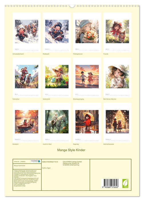Manga Style Kinder (CALVENDO Premium Wandkalender 2027)