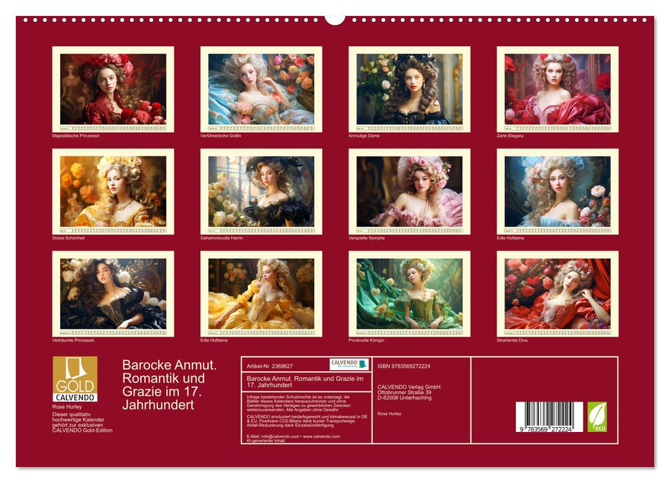 Barocke Anmut. Romantik und Grazie im 17. Jahrhundert (CALVENDO Premium Wandkalender 2027)