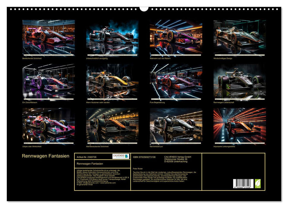 Rennwagen Fantasien (CALVENDO Wandkalender 2027)