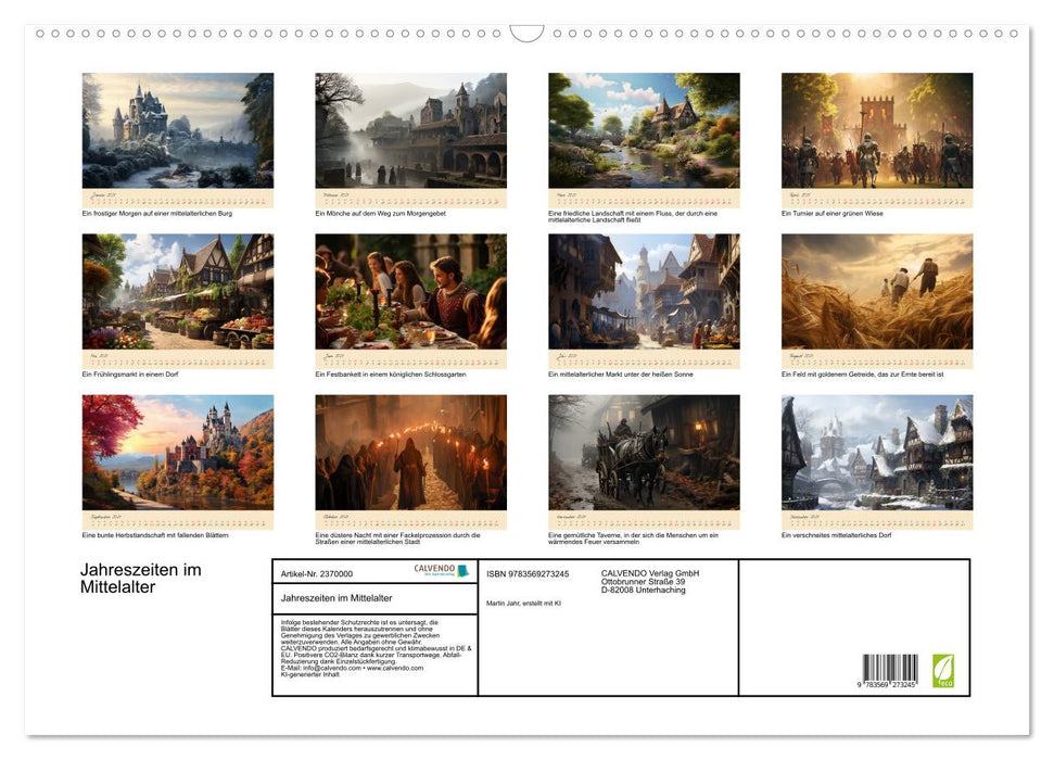 Jahreszeiten im Mittelalter (CALVENDO Wandkalender 2027)