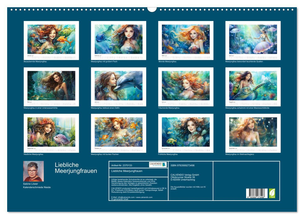 Liebliche Meerjungfrauen (CALVENDO Wandkalender 2027)