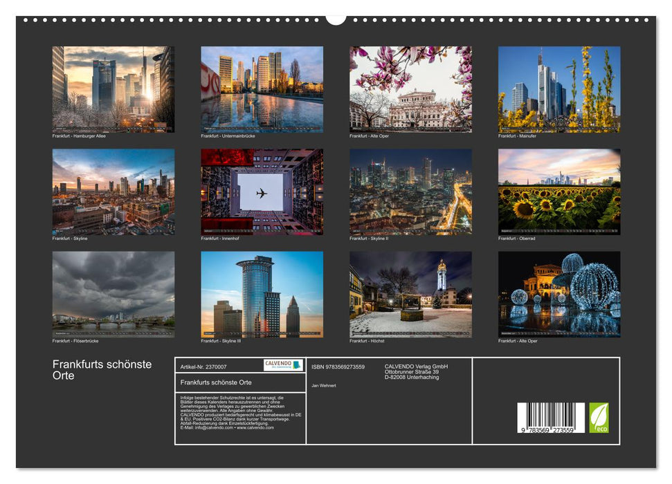 Frankfurts schönste Orte (CALVENDO Premium Wandkalender 2027)
