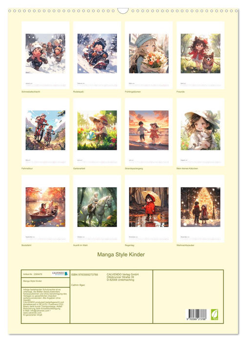 Manga Style Kinder (CALVENDO Wandkalender 2027)