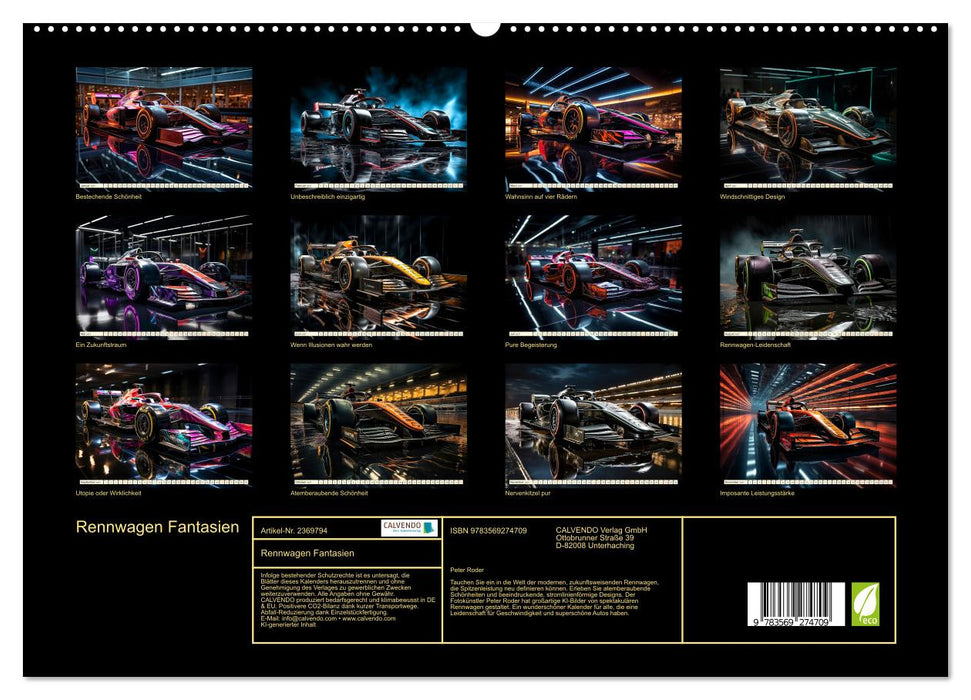 Rennwagen Fantasien (CALVENDO Premium Wandkalender 2027)