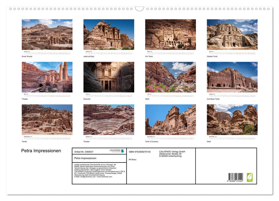 Petra Impressionen (CALVENDO Wandkalender 2027)