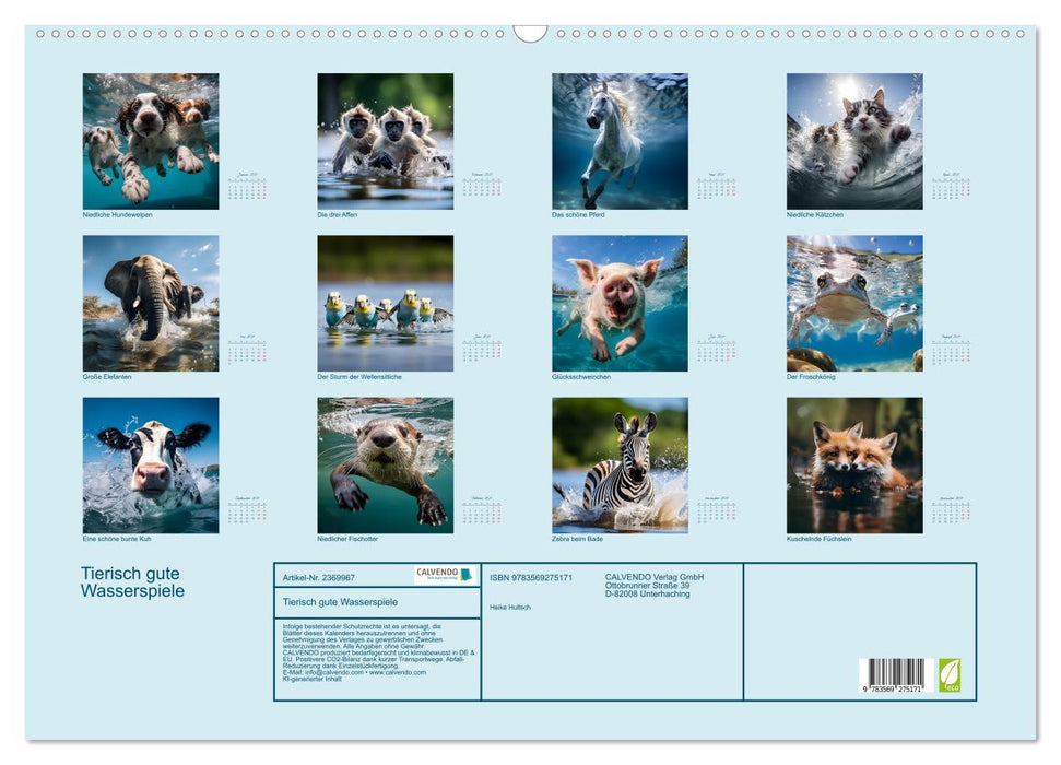 Tierisch gute Wasserspiele (CALVENDO Wandkalender 2027)