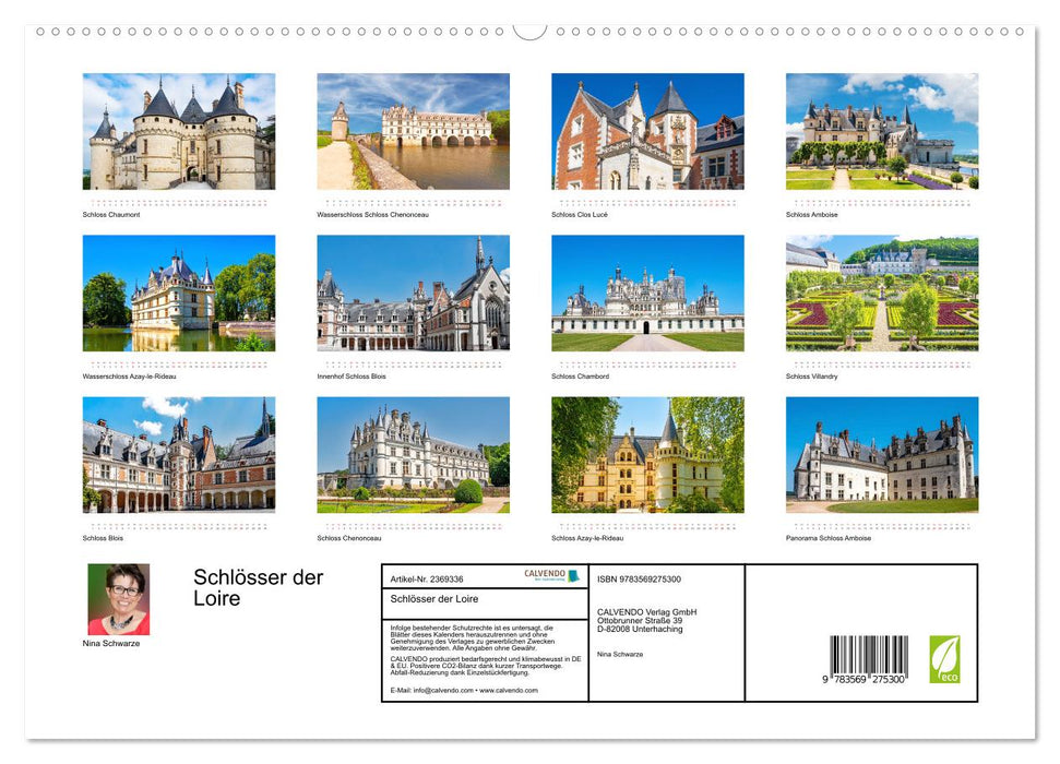 Schlösser der Loire (CALVENDO Premium Wandkalender 2027)