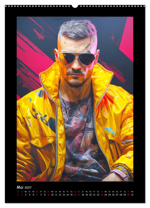 Cyberpunk Heroes. Futuristische Fusion von Technik und Kunst (CALVENDO Premium Wandkalender 2027)
