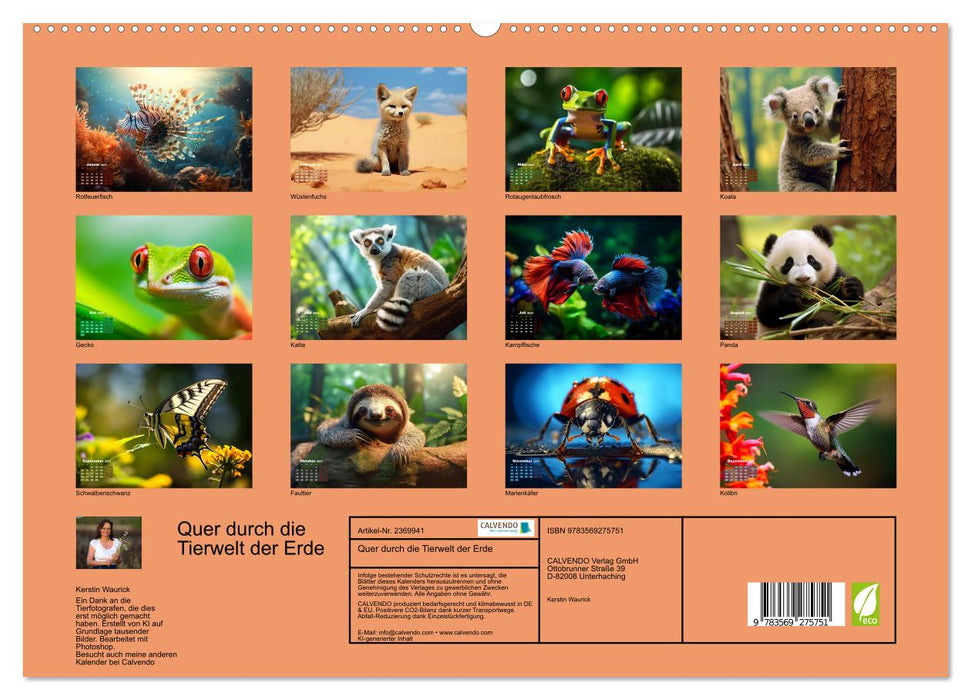 Quer durch die Tierwelt der Erde (CALVENDO Premium Wandkalender 2027)