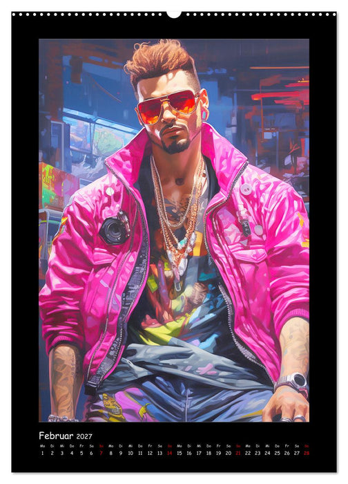 Cyberpunk Heroes. Futuristische Fusion von Technik und Kunst (CALVENDO Wandkalender 2027)