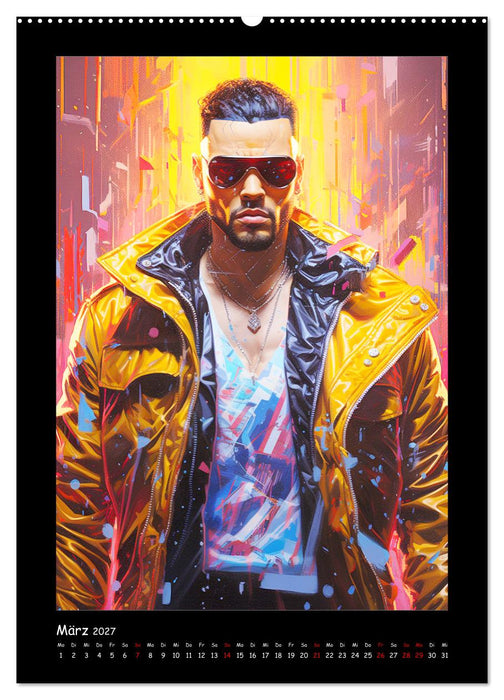 Cyberpunk Heroes. Futuristische Fusion von Technik und Kunst (CALVENDO Wandkalender 2027)