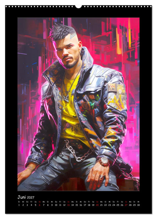 Cyberpunk Heroes. Futuristische Fusion von Technik und Kunst (CALVENDO Wandkalender 2027)
