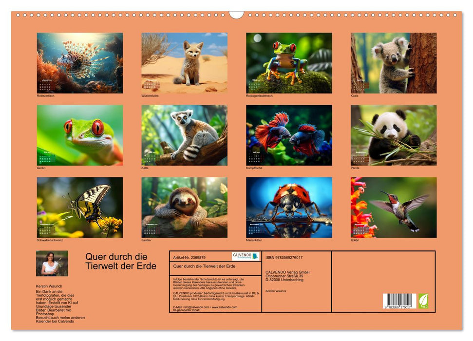 Quer durch die Tierwelt der Erde (CALVENDO Wandkalender 2027)