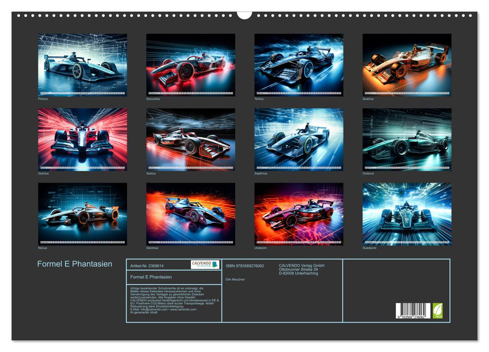 Formel E Phantasien (CALVENDO Wandkalender 2027)