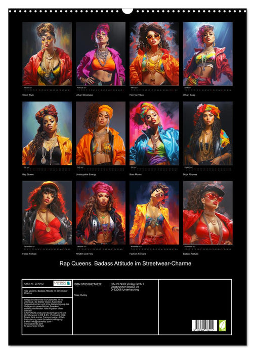 Rap Queens. Badass Attitude im Streetwear-Charme (CALVENDO Wandkalender 2027)
