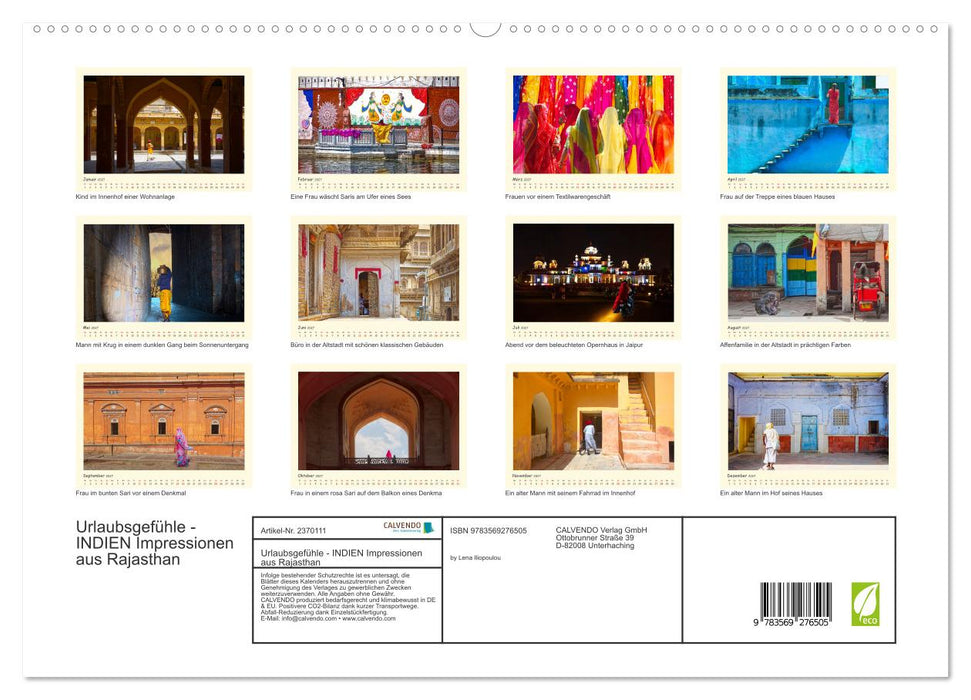 Urlaubsgefühle - INDIEN Impressionen aus Rajasthan (CALVENDO Premium Wandkalender 2027)