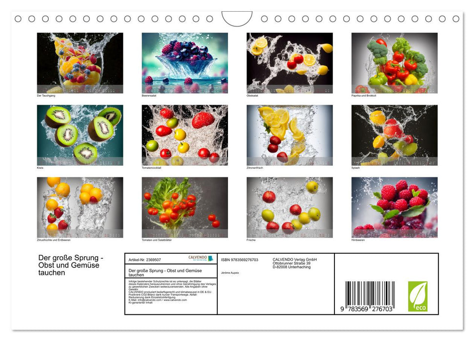 Der große Sprung - Obst und Gemüse tauchen (CALVENDO Wandkalender 2027)