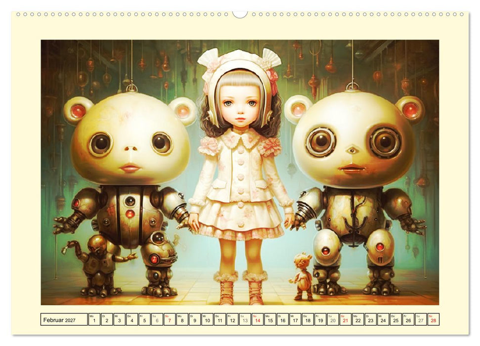 Fabelhafte Maschinen. Pop-Surrealistische Roboter-Tiere (CALVENDO Wandkalender 2027)