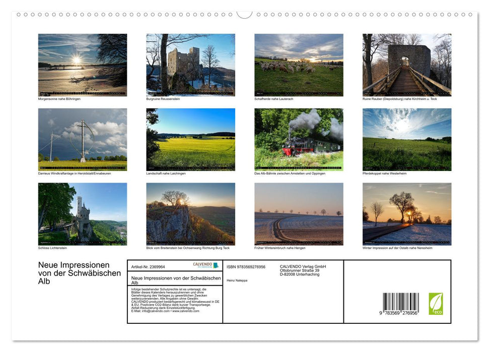 Neue Impressionen von der Schwäbischen Alb (CALVENDO Premium Wandkalender 2027)