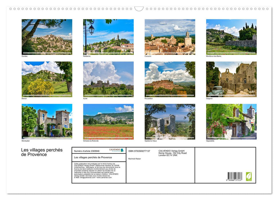Les villages perchés de Provence (CALVENDO Calendrier mensuel 2027)