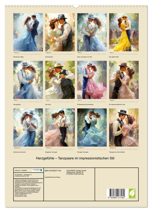 Herzgefühle – Tanzpaare im impressionistischen Stil (CALVENDO Premium Wandkalender 2027)