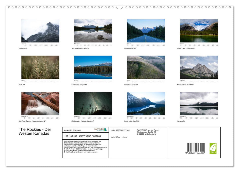 The Rockies - Der Westen Kanadas (CALVENDO Premium Wandkalender 2027)