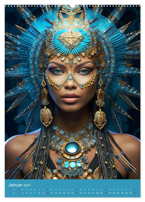 Antike Priesterinnen. Kunstvolle Fantasy-Portraits (CALVENDO Premium Wandkalender 2027)