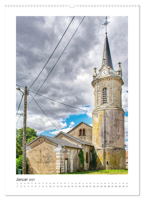 Rundturmkirchen - Architektonische Besonderheiten in Frankreich (CALVENDO Premium Wandkalender 2027)