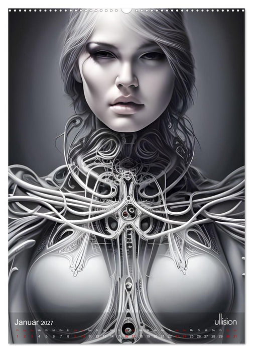 Biomechanic Portrait - Schönheit zwischen Mensch und Maschine (CALVENDO Premium Wandkalender 2027)