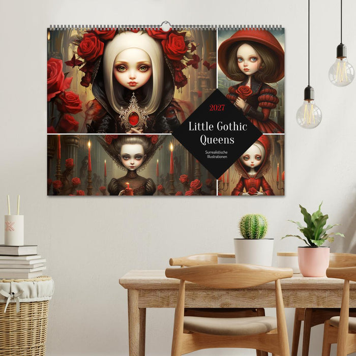 Little Gothic Queens. Surrealistische Illustrationen (CALVENDO Wandkalender 2027)