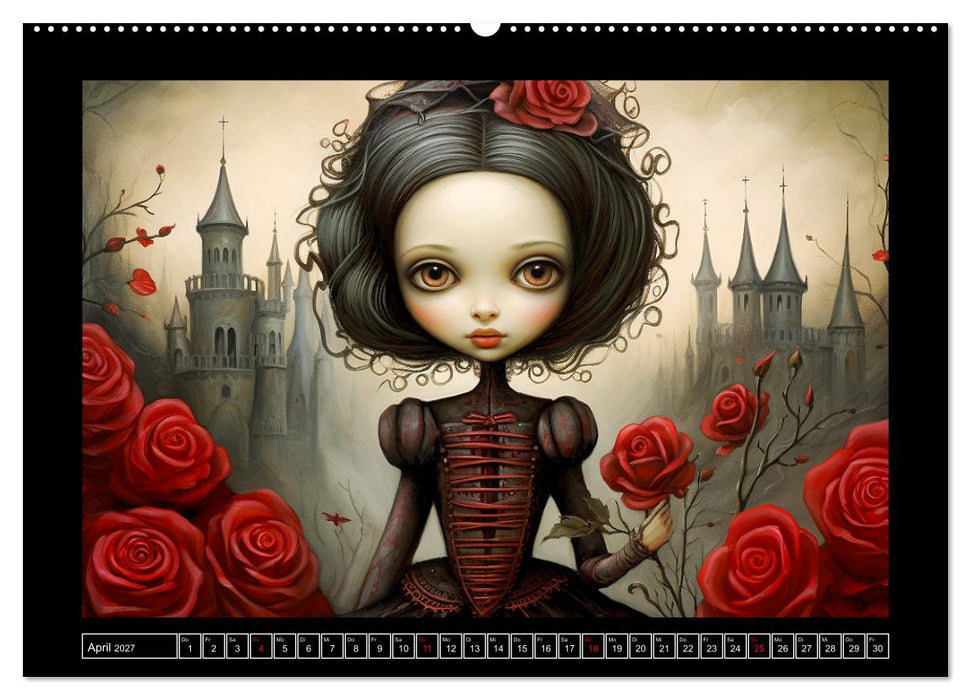 Little Gothic Queens. Surrealistische Illustrationen (CALVENDO Wandkalender 2027)