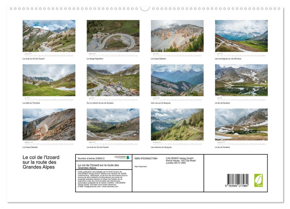 Le col de l'Izoard sur la route des Grandes Alpes (CALVENDO Calendrier supérieur 2027)