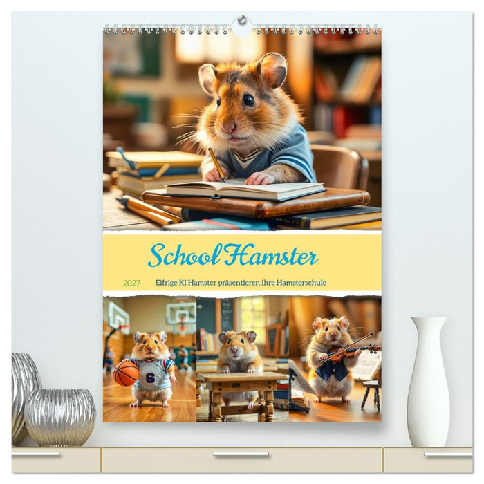 School Hamster - Eifrige KI Hamster präsentieren ihre Hamsterschule (CALVENDO Premium Wandkalender 2027)