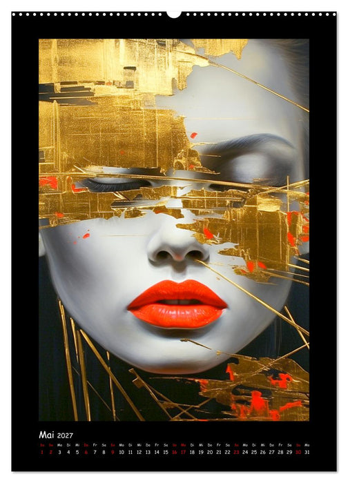Goldene Portraits. Fusion von Kunst und Ästhetik (CALVENDO Wandkalender 2027)