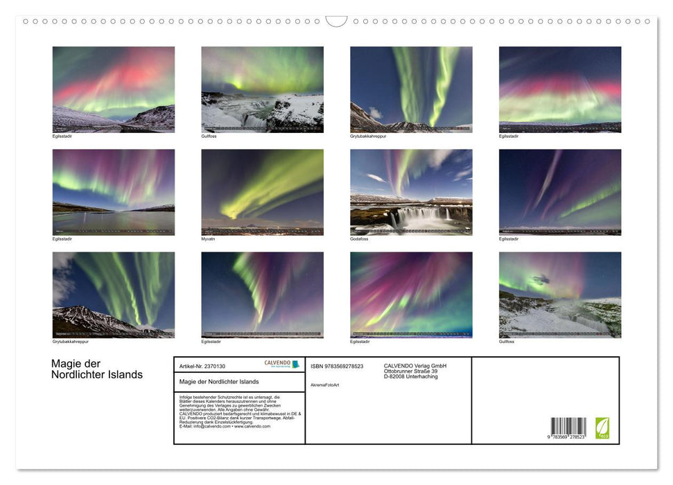 Magie der Nordlichter Islands (CALVENDO Wandkalender 2027)