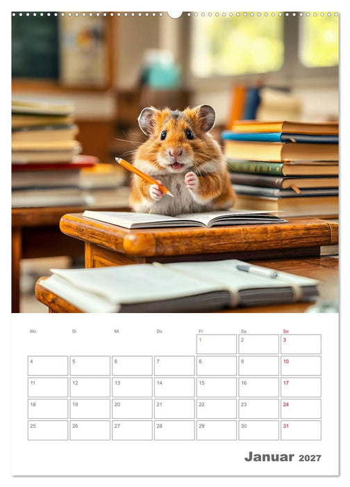 School Hamster - Eifrige KI Hamster präsentieren ihre Hamsterschule (CALVENDO Wandkalender 2027)