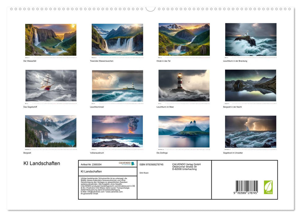 KI Landschaften (CALVENDO Premium Wandkalender 2027)