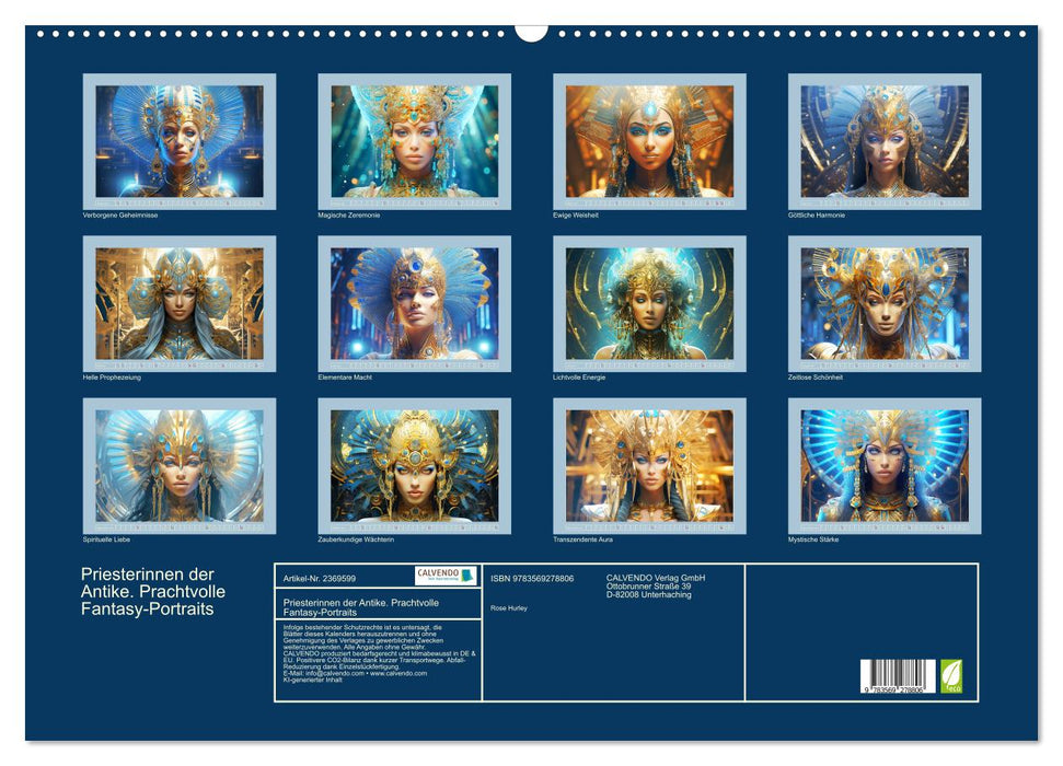 Priesterinnen der Antike. Prachtvolle Fantasy-Portraits (CALVENDO Wandkalender 2027)