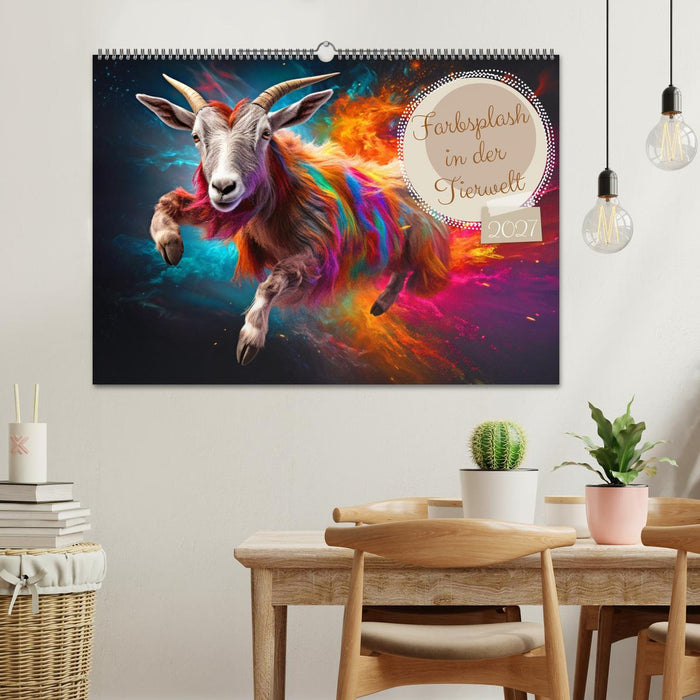 Farbsplash in der Tierwelt (CALVENDO Wandkalender 2027)