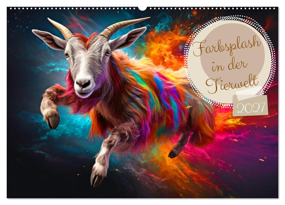 Farbsplash in der Tierwelt (CALVENDO Wandkalender 2027)