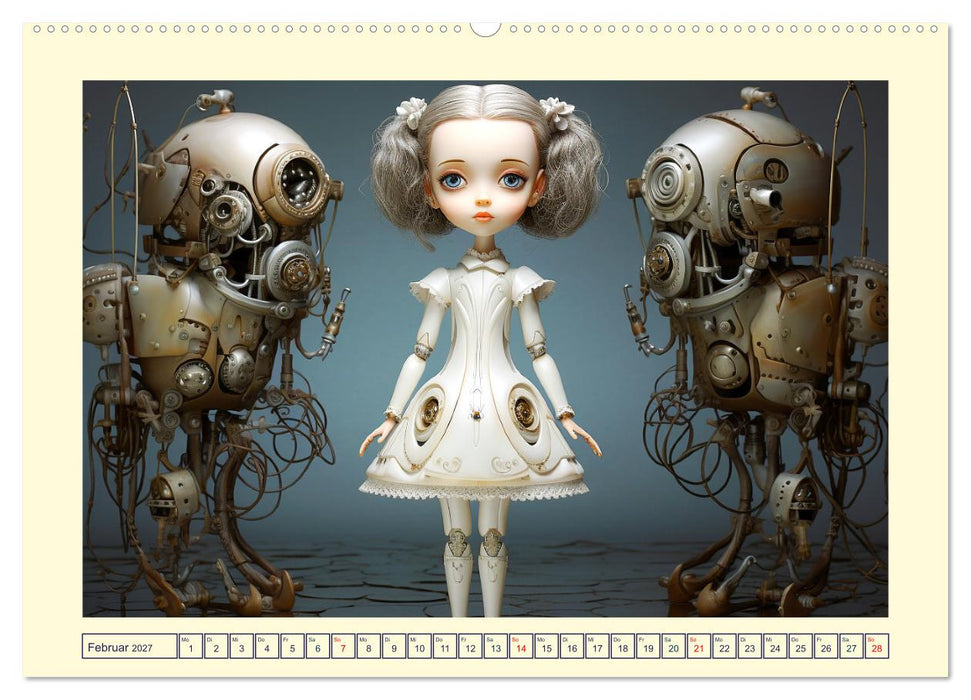 Roboter Puppen. Surrealistische Illustrationen (CALVENDO Wandkalender 2027)