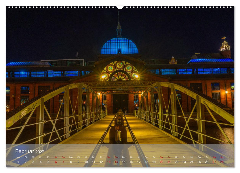 Hamburg bei Nacht (CALVENDO Premium Wandkalender 2027)