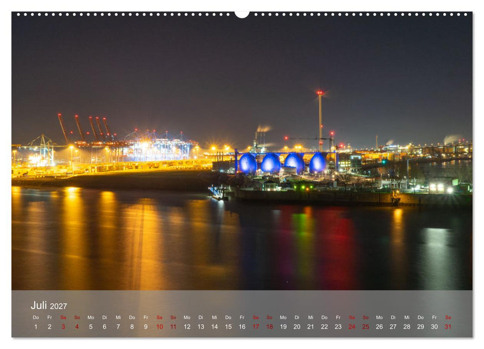 Hamburg bei Nacht (CALVENDO Premium Wandkalender 2027)