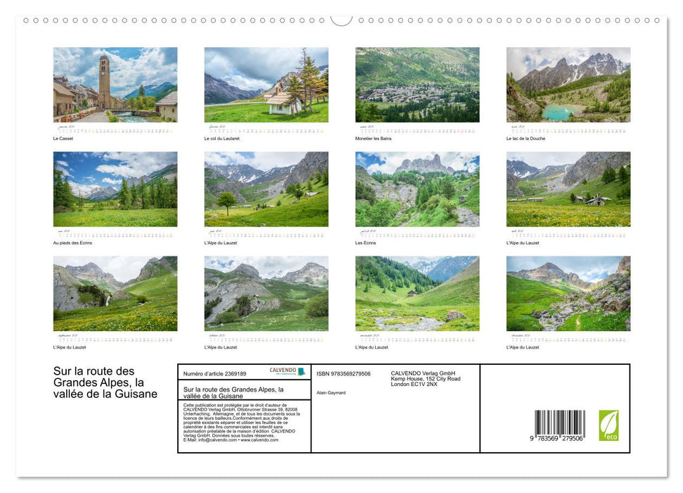 Sur la route des Grandes Alpes, la vallée de la Guisane (CALVENDO Calendrier supérieur 2027)