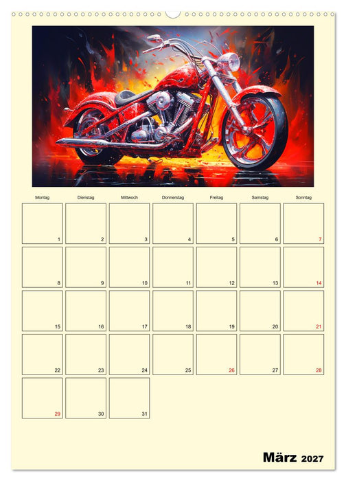 Custom Motorcycle Paintings (CALVENDO Wandkalender 2027)