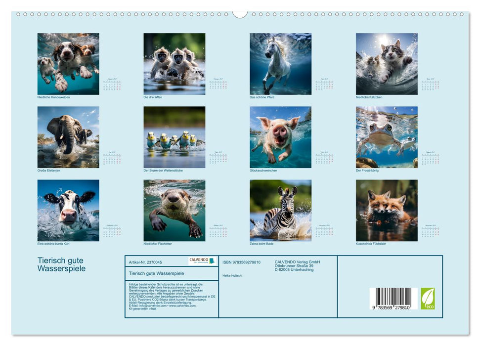 Tierisch gute Wasserspiele (CALVENDO Premium Wandkalender 2027)