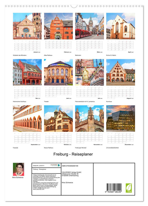 Freiburg - Reiseplaner (CALVENDO Premium Wandkalender 2027)